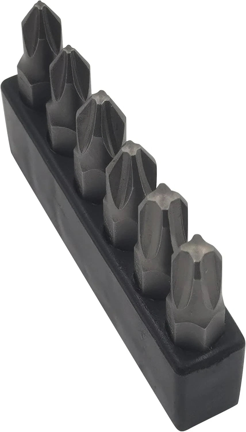 6Pcs 35mm JIS Screwdriver Bit Set with Magnetic Tip, #1x2 #2x2 #3x2, Grey