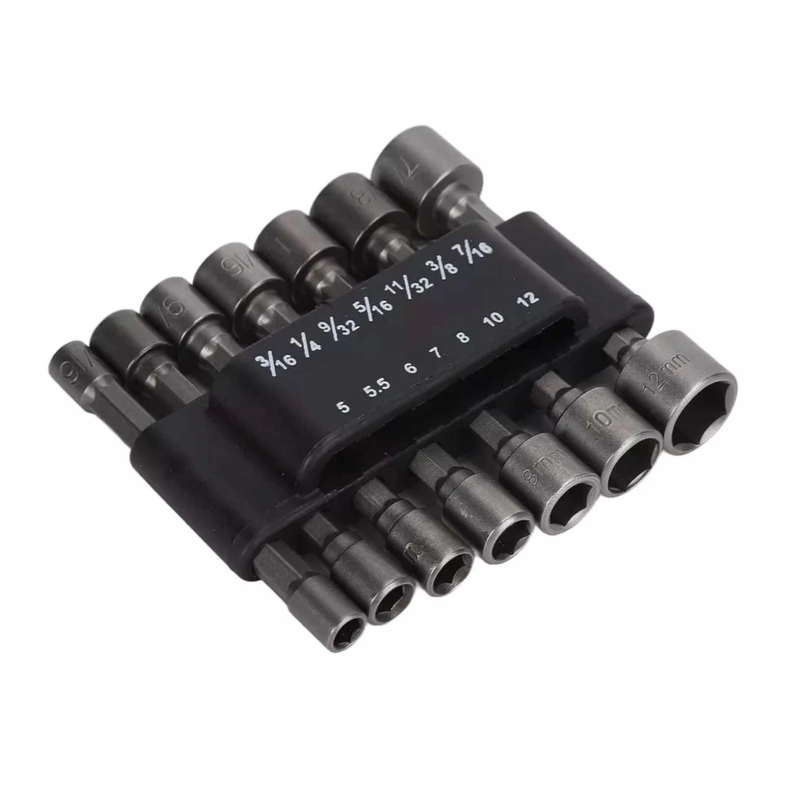 14PC POWER Nut Driver Drill Bit Set Socket Bit Adapter metric & SAE Socket for W