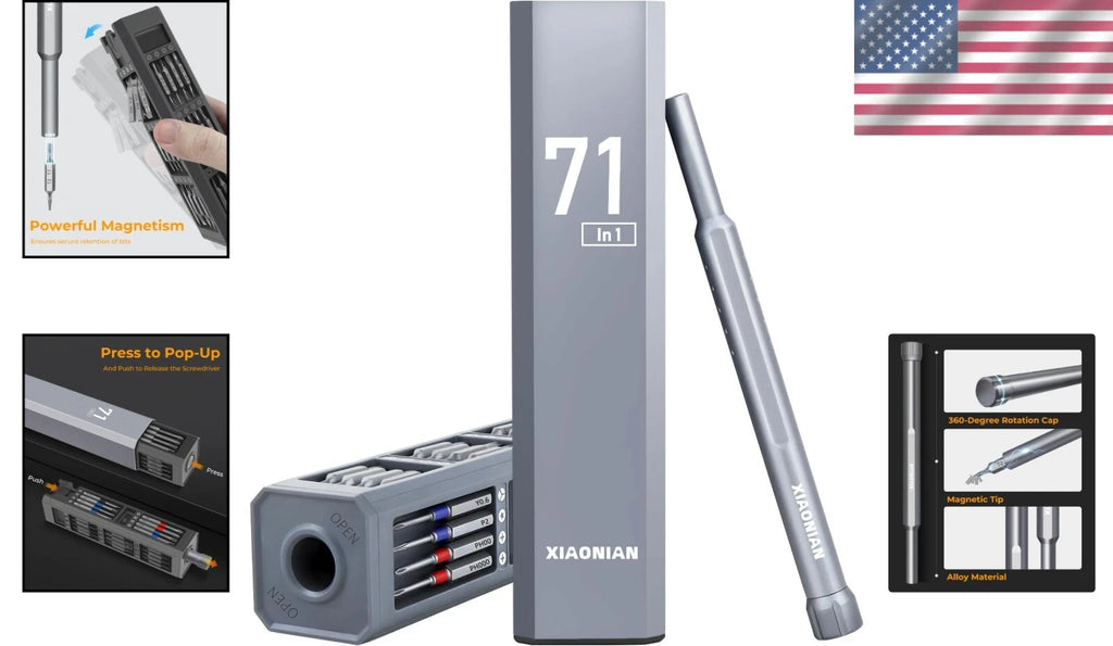 Multi-Bit Screwdriver Set - 71 in 1 Tool Kit for Phones, Watches, & Electronics