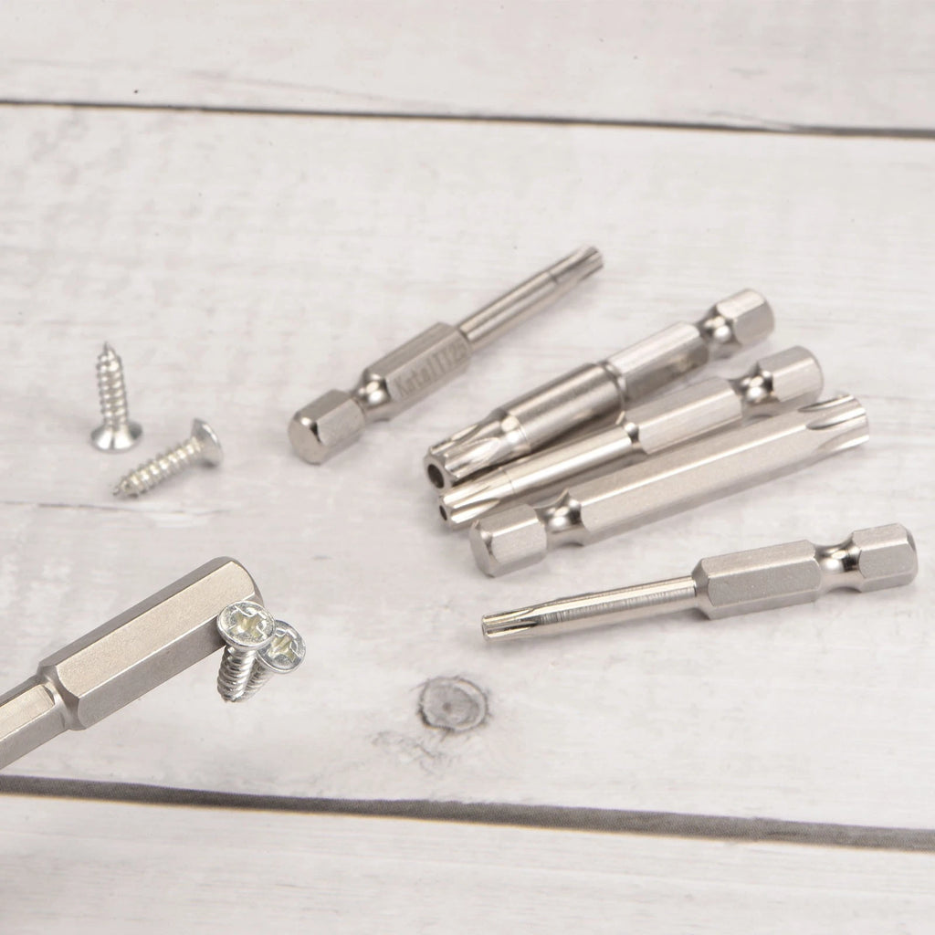 5pcs TS25 Magnetic Security Star 5 Point Screwdriver Bit 1/4" Hex Shank 2"