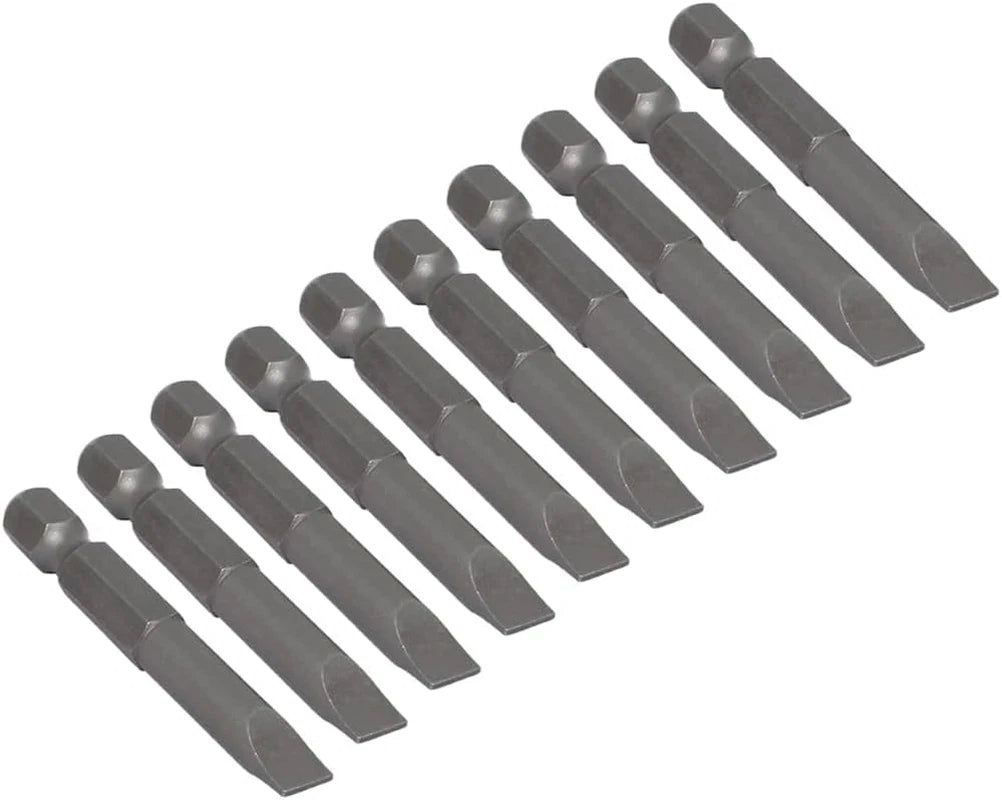 6Mm Tip Width 1/4-Inch Hex Shank Magnetic Slotted Screwdriver Bits Gray