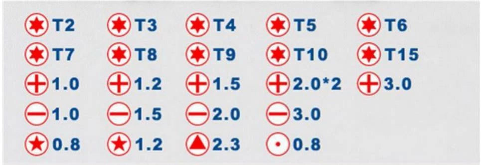 Torx Screwdriver Set T2 T3 T4 T5 T6 T7 T8 T9 T10 T15 Y2 Repair Mobile Phone Watch -