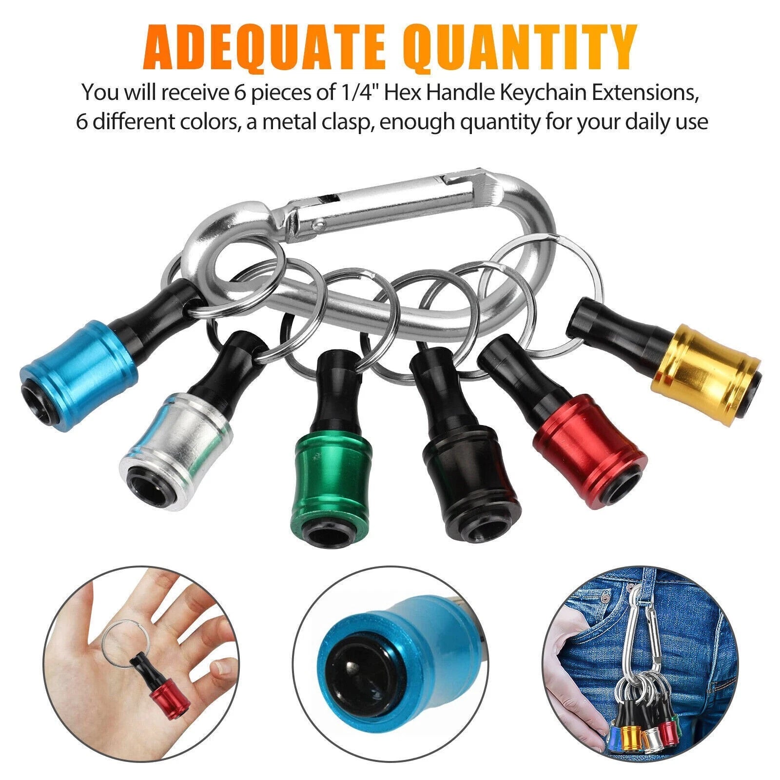 1/4" Hex Shank Quick Release Keychain Screwdriver Drill Bit Holder Bit Set 28PCS