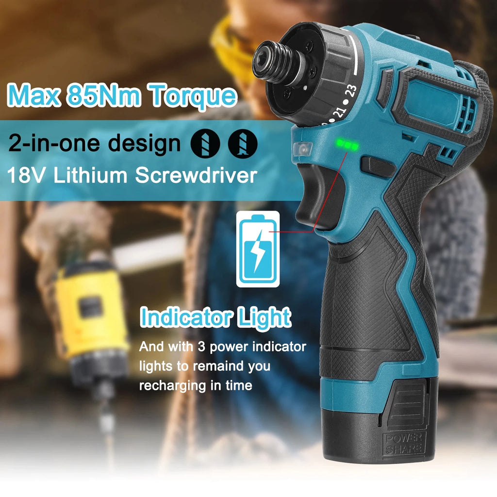 45/38Nm Screwdriver Torque Adjustable 2 Speed Control Modes Repairing Tool New