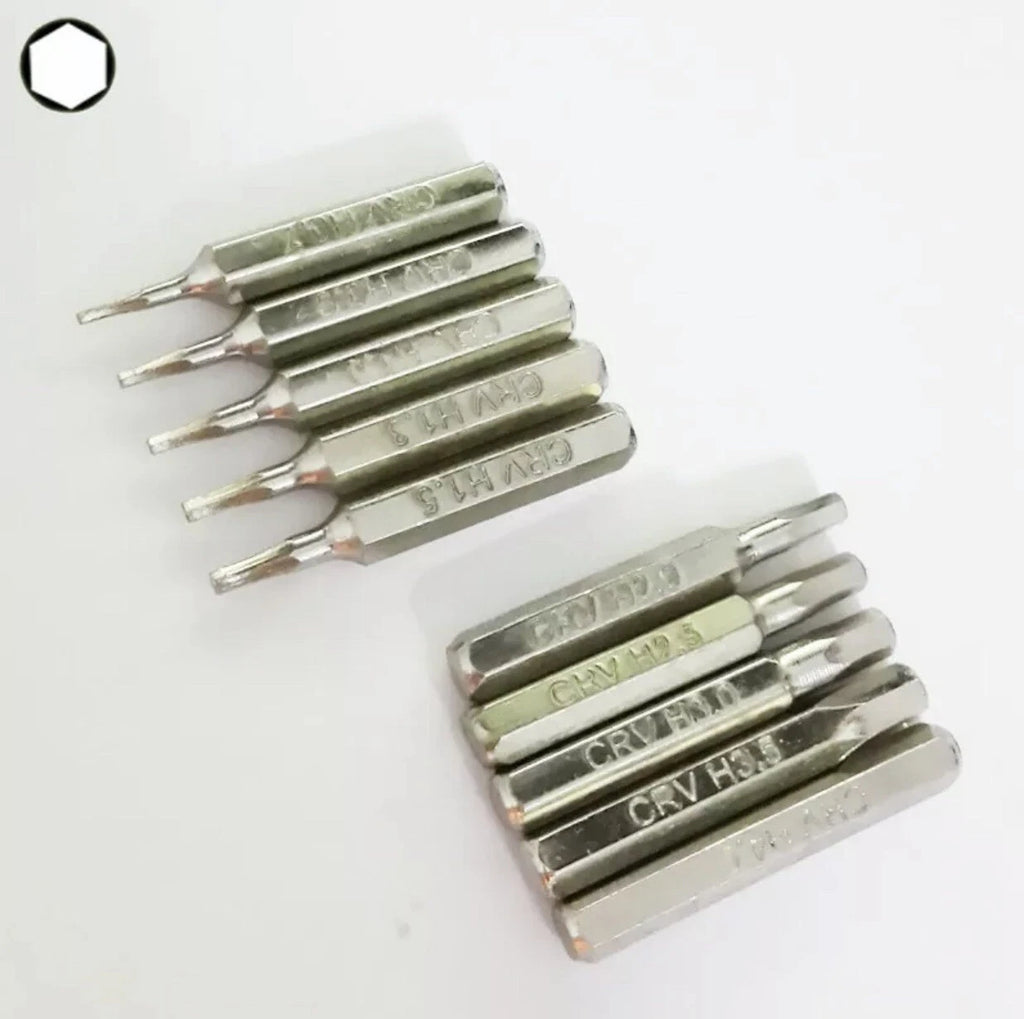 CR-V Hex Bit Set H0.7,H0.9,H1.0 H1.3,H1.5,H2.0,H2.5,H3.0,H3.5,H4.0 4mm bits