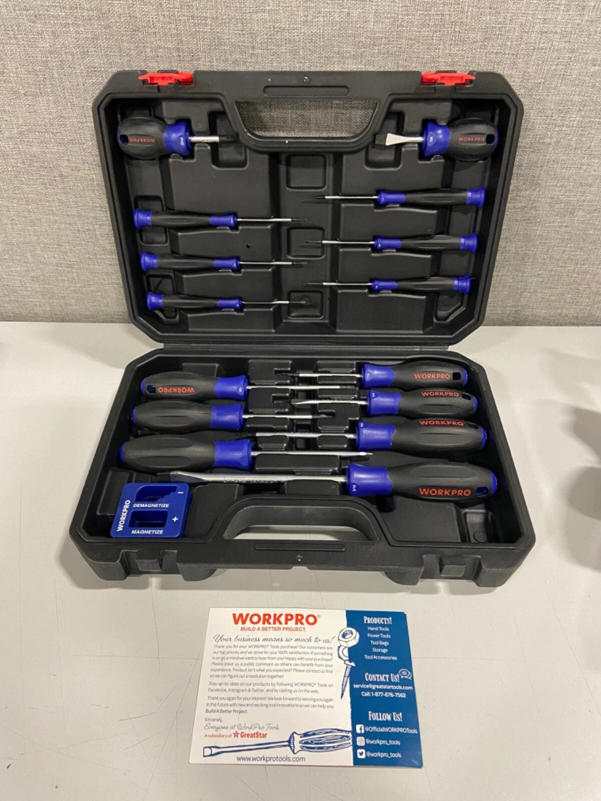 WORKPRO Magnetic Screwdriver Set 16PC Torx Slotted Phillip Precision Screwdriver