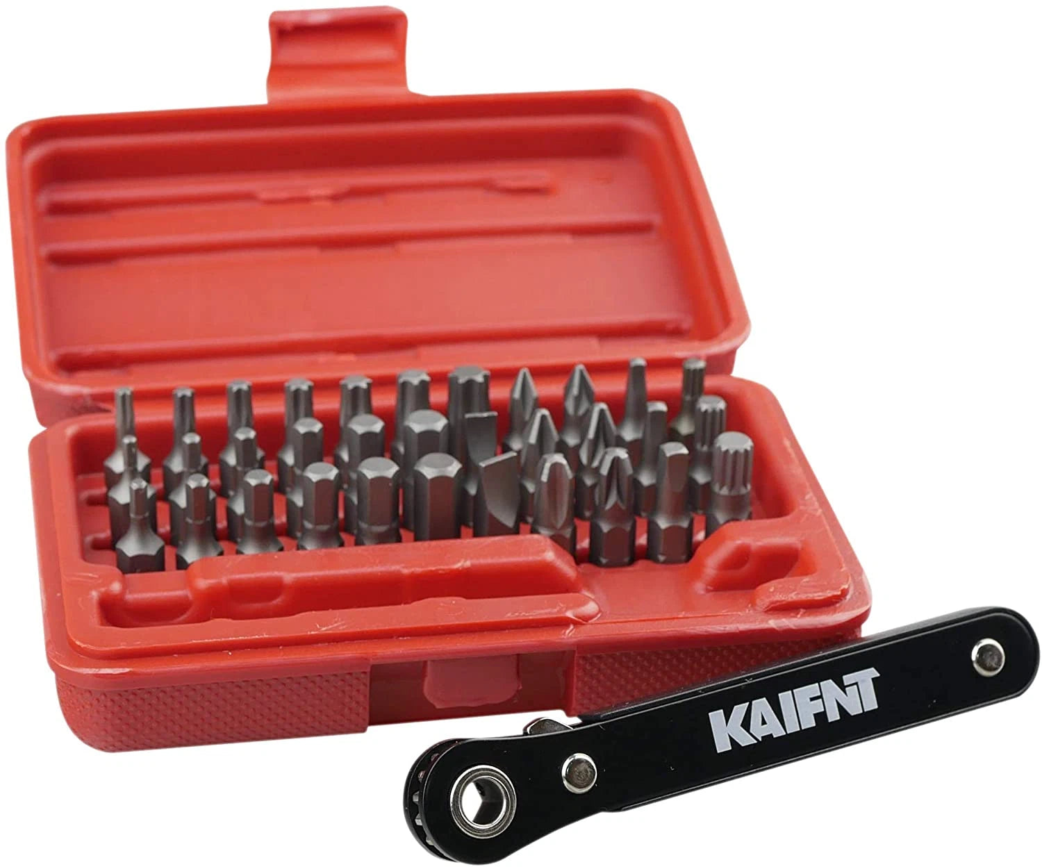 K402 Screwdriver Bit Set with Mini Ratchet Wrench 1/4-Inch Drive 34-Piec
