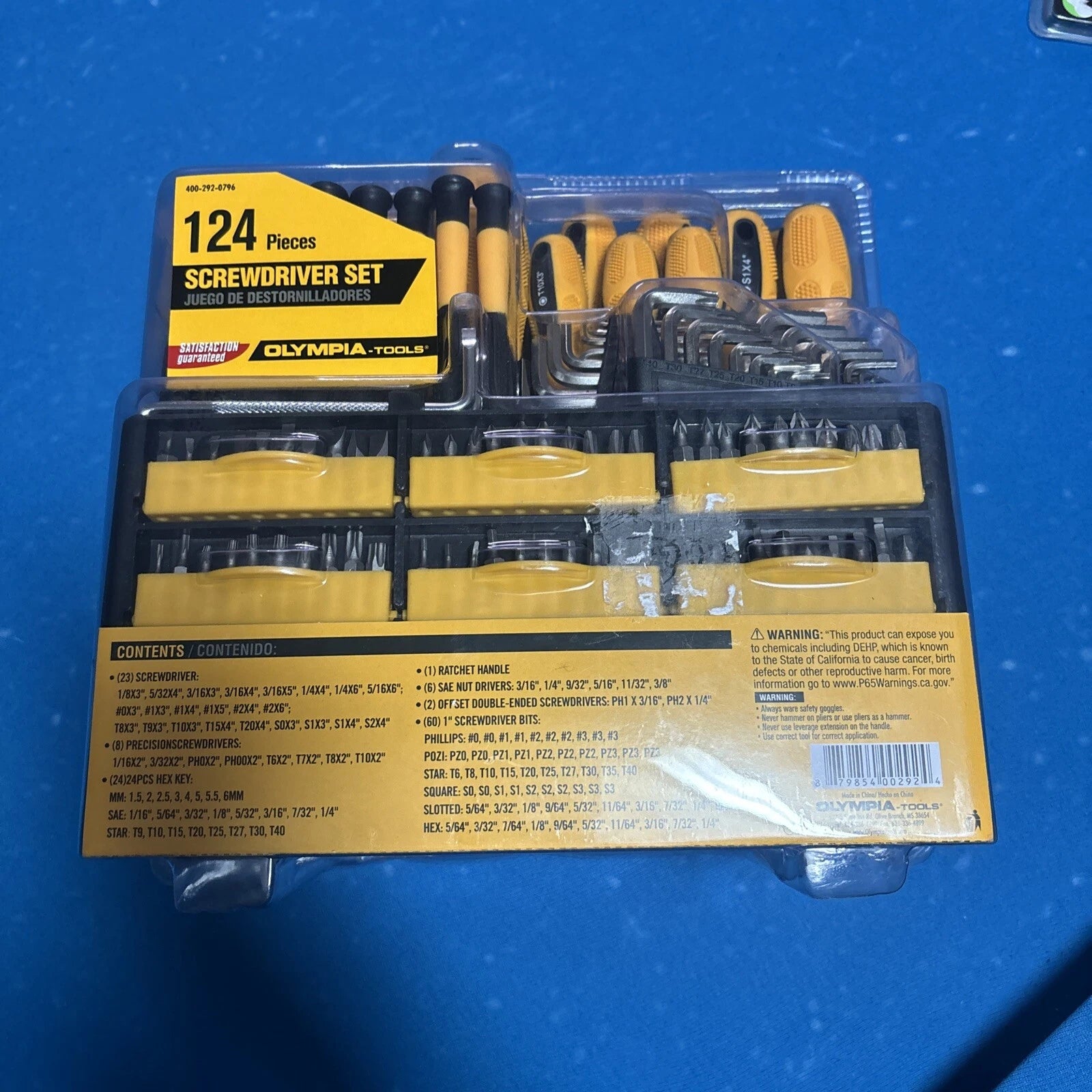 Olympia Tools 124 Piece Chrome-Vanadium Screwdriver Set, Slotted & Philips  More