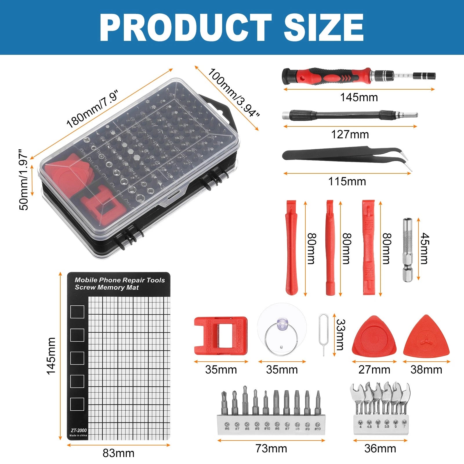 140 in 1 Magnetic Precision Screwdriver Set Electronics Repair Tools Kit, Red