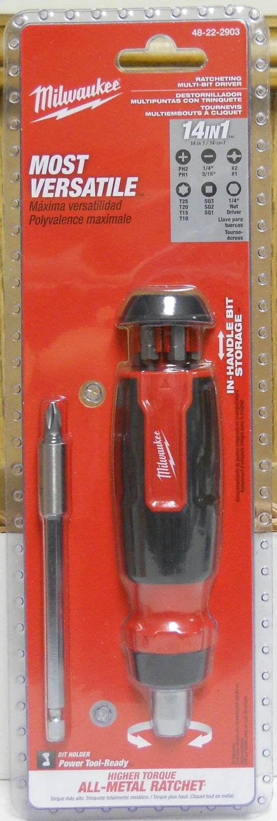 Milwaukee 48-22-2903 Most Versatile 14-In-1 Ratcheting  Multi-Bit Driver