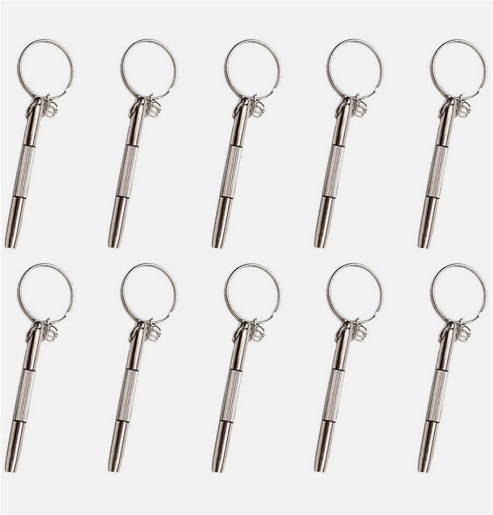2X 3 In 1 Eyeglass Sunglass Watch Repair Screwdriver Set Keychain Mini Hand Tool