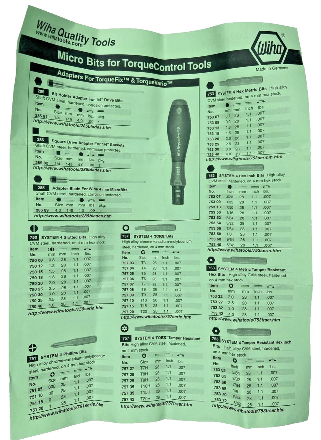 Wiha Torque Wrench 28515 TorqueFix Handle SoftFinish, Torque Pr 25 in-lbs.