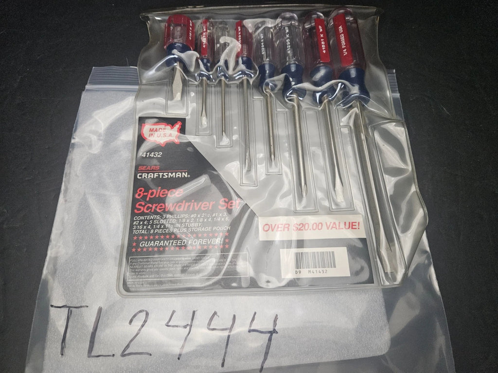 VTG SEARS/CRAFTSMAN #941432 8 PC SCREWDRIVER SET IN ORIGINAL PKG. USA (TL2444)