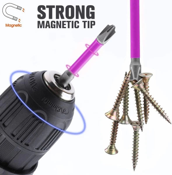10pcs Magnetic PH2 Special Slotted Phillips Screwdriver Bit Set for PH2, Blue