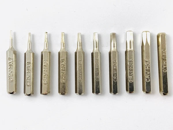 CR-V Hex Bit Set H0.7,H0.9,H1.0 H1.3,H1.5,H2.0,H2.5,H3.0,H3.5,H4.0 4mm bits