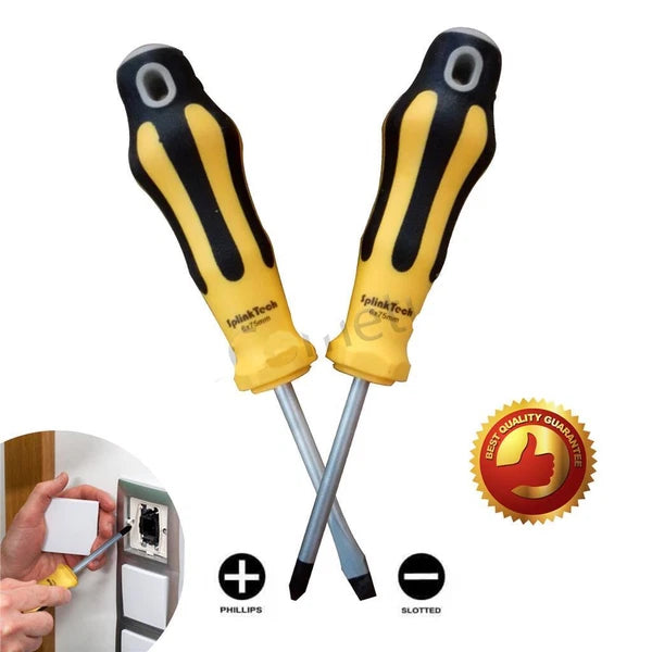 6 x Screwdriver Magnetic Set Heavy Duty Comfort Grip Philips Flat Slotted Tool