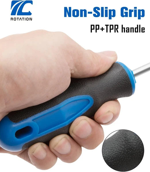 ROTATION 6PCS Magnetic Tip Screwdriver Set, 3 Phillips and 6pc_black Tip_matt