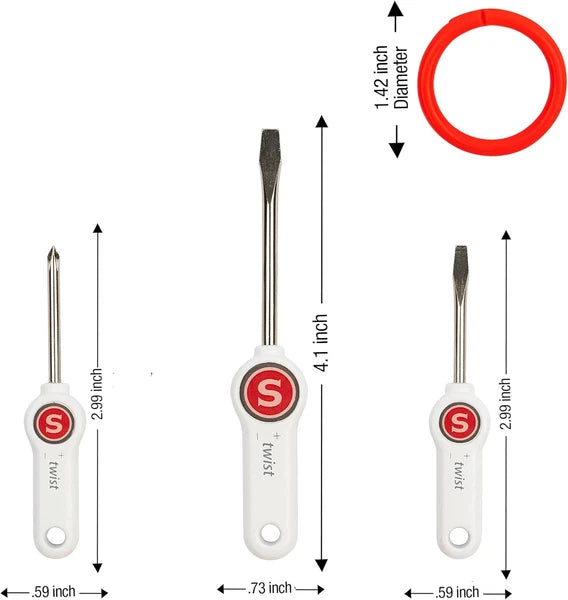 3-Piece Screwdriver Set - Includes; 2 Flat Head, 1 Phillips Head