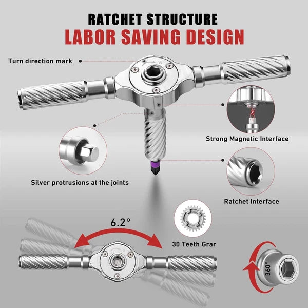 Ratchet Screwdriver Set 66 in 1 Magnetic Sets S2 Steel Bits DIY Combination