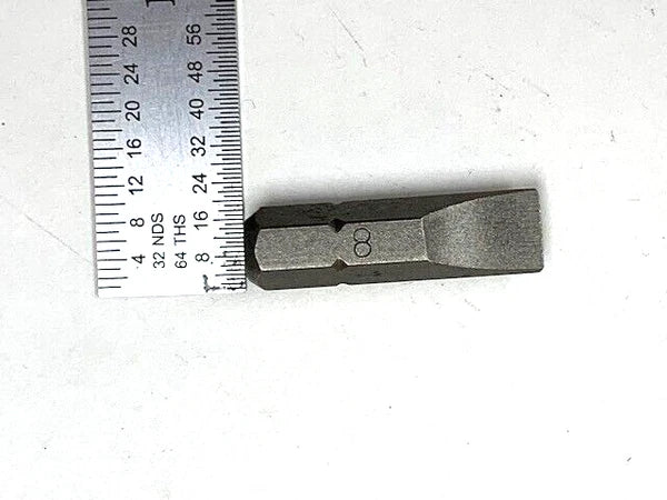 #8 FLAT INSERT BIT 1/4" HEX DRIVE SCREWDRIVER BIT 1" LONG 5 PIECES PER PACK