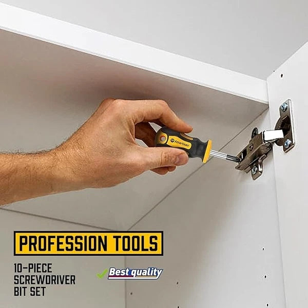 Amartisan 10-Piece Magnetic Screwdrivers Set, 5 Phillips and 5 Slotted Tips