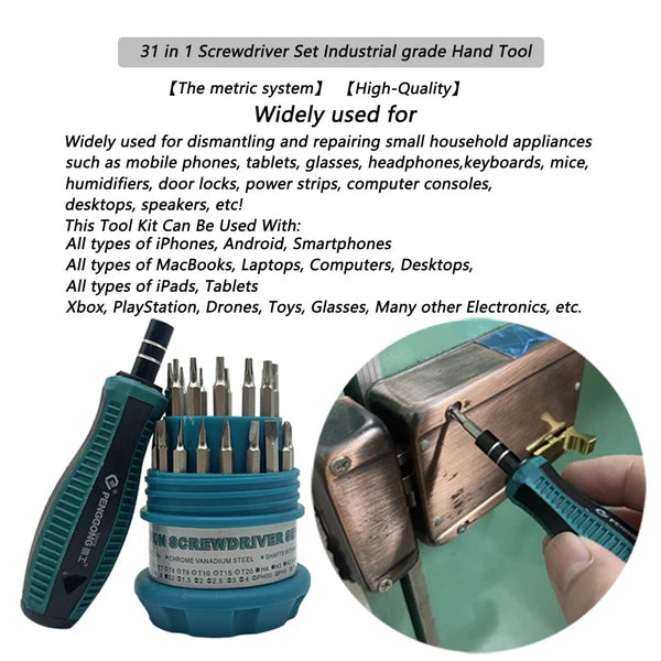 31 in 1 Screwdriver Set with Magnetic Tools for Hard Drive Precision Electronics