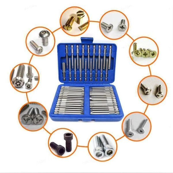 50Pcs Security Tamper Proof Bit Set Hex Torx Star Spline Flat Screwdriver Bit US