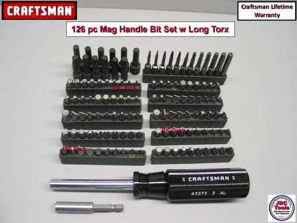 CRAFTSMAN 126 pc Bit Set w NUT DRIVER MAGNETIC HANDLE 63