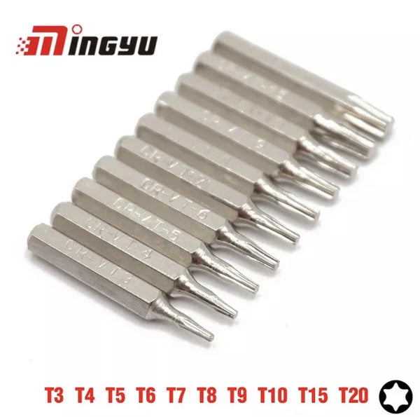 10Pcs Security Torx T3 T4 T5 T6 Tool Repair (4mm) 28mm Kit Set Micro Bits