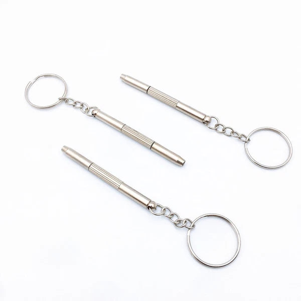 2X 3 In 1 Eyeglass Sunglass Watch Repair Screwdriver Set Keychain Mini Hand Tool