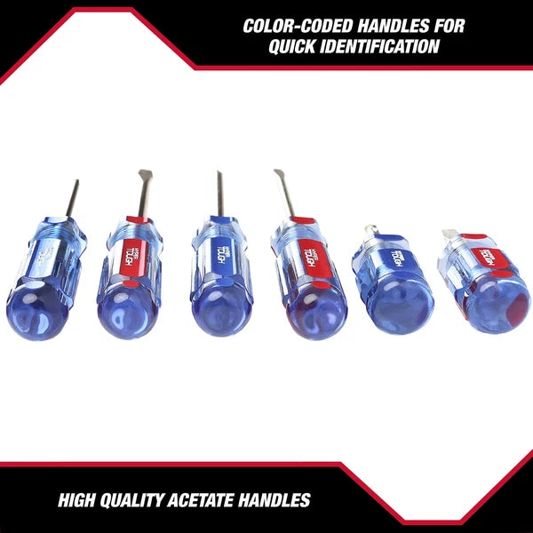 Hyper Tough 6-Piece Phillip and Slotted Screwdriver Set with Acetate Handle