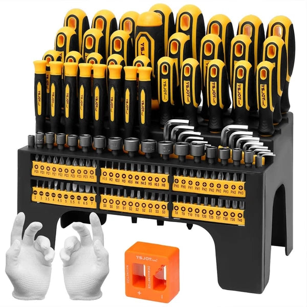 131-Piece Magnetic Screwdriver Set with Plastic Ranking, Includes Precision s...