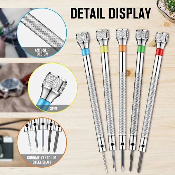 13 pc Precision Screwdriver Set for Watches 0.6-2.0mm Demagnetizer Screw Batch