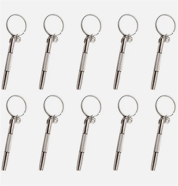 2X 3 In 1 Eyeglass Sunglass Watch Repair Screwdriver Set Keychain Mini Hand Tool
