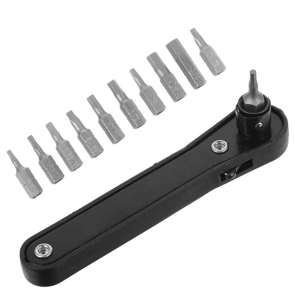 11pcs Multipurpose Steel Screwdriver Ratchet Wrench Set Home Repair Tool