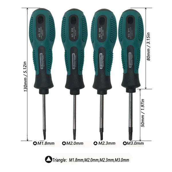 4p Triangle Screwdriver Set Hand Tool Multi-Purpose Magnetic  Tool Kit 1.8-3.0mm