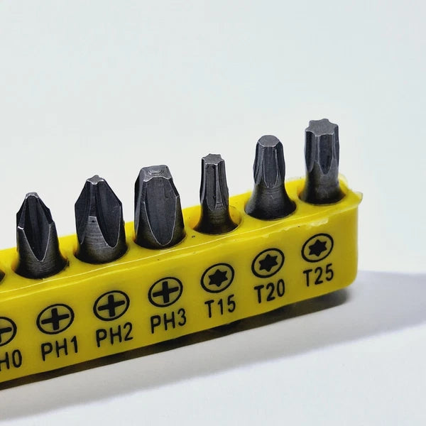 10 Piece L-Shape Screwdriver Bit Set Slotted PH Torx Hex Hand Tool Brand New UK