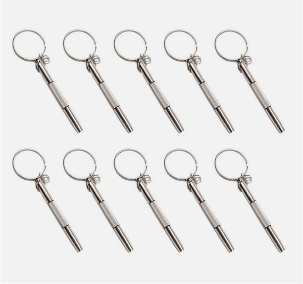 2X 3 In 1 Eyeglass Sunglass Watch Repair Screwdriver Set Keychain Mini Hand Tool