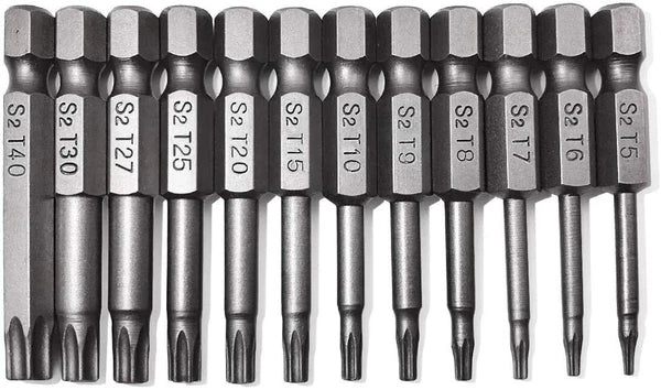 12PC 1/4" Tamper Proof Torx Security Screwdriver Bit Set for Drill Impact Driver