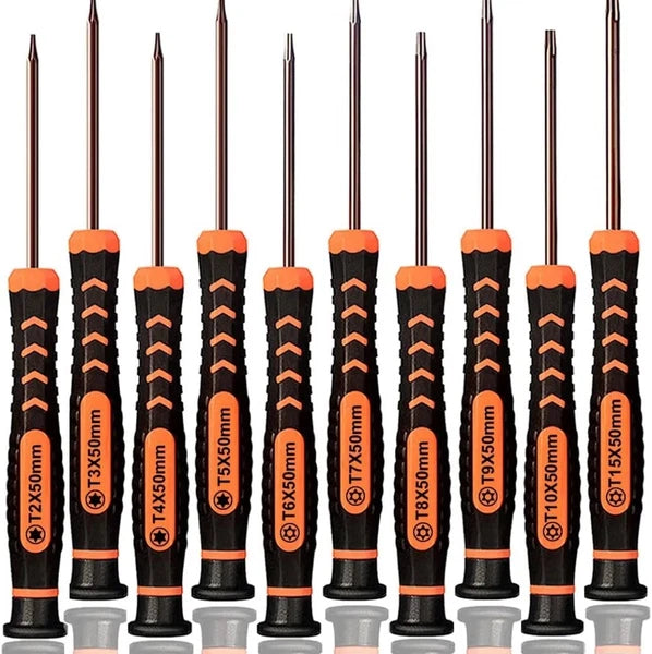 10PC Torx Screwdriver Set T2 T3 T4 T5 TR6 T7 T8H TR9 T10 T15 Magnetic Security