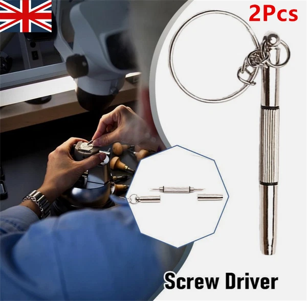 2X 3 In 1 Eyeglass Sunglass Watch Repair Screwdriver Set Keychain Mini Hand Tool