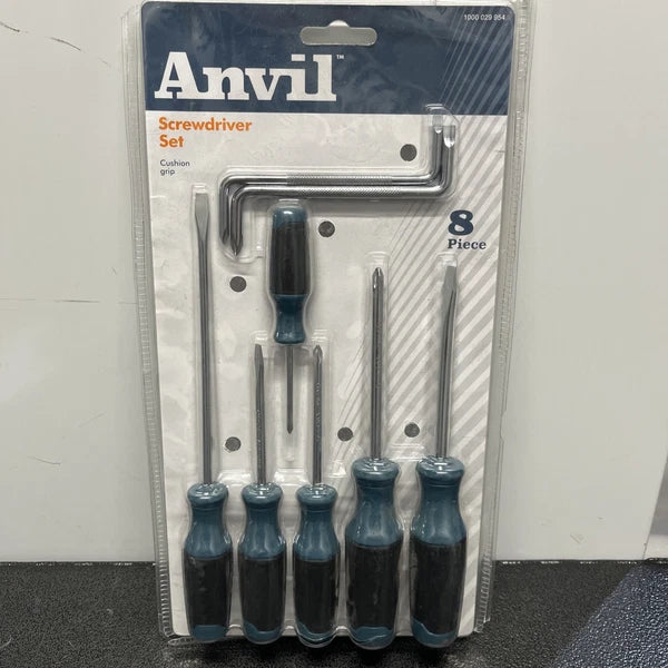 BRAND NEW!! Anvil 8 Piece Cushion Grip Screwdriver Set - 1000 029 954