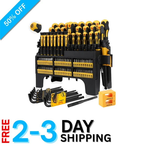 Precision 140-Piece Screwdriver Set with Magnetizer – Perfect for All Projects