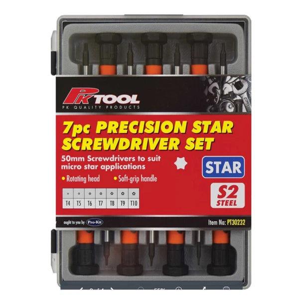 Precision Star Screwdriver 7pc Set T4 - T10