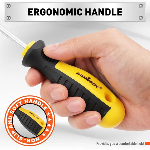 11-piece Magnetic Screwdriver Set with Case, 5 Phillips & 5 Flat Head Tips wi...