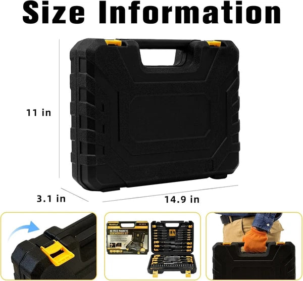 86-Piece Magnetic Screwdriver Set, CR-V Steel, Includes Slotted/Phillips/Torx