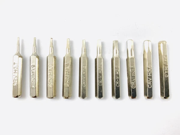 CR-V Hex Bit Set H0.7,H0.9,H1.0 H1.3,H1.5,H2.0,H2.5,H3.0,H3.5,H4.0 4mm bits
