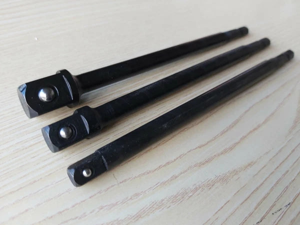 1/4" 3/8" 1/2" Extended Socket Adaptor Set for Impact Drivers 150mm Long Reach
