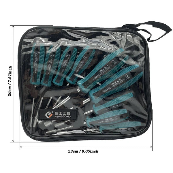 9pcs Screwdriver Set Steel Socket Hex Torque Wrench Multitool Handle PP+TPR