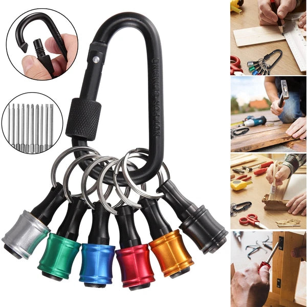 1/4" Hex Shank Quick Release Keychain Screwdriver Drill Bit Holder Bit Set 28PCS